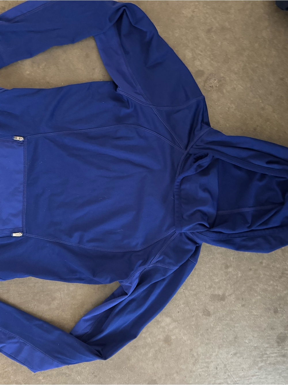 Athleta Electric Blue Hooded Zip-Up Jacket